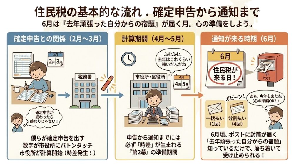住民税がやってくる基本的な流れ