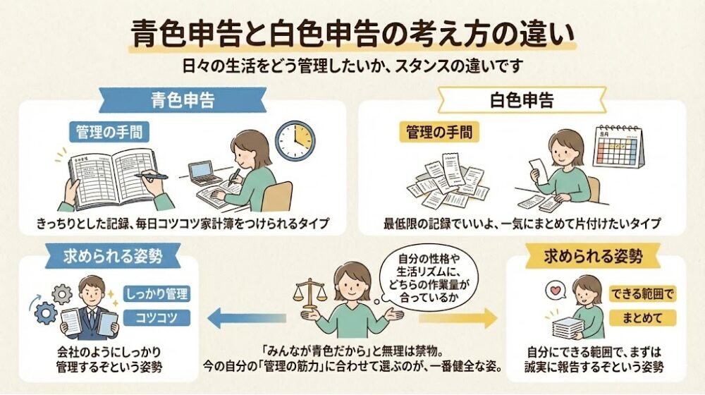 青色申告と白色申告の考え方の違い