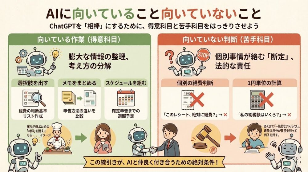 AIに向いていること向いていないこと